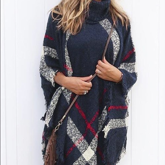 Ellezarra burberry lattice cloak poncho sweater Clearance